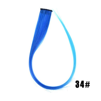 Mega Hair Tic Tac Sintético 55 cm Longo Colorido Liso Peças de Cabelo Sintéticas para Uso Diário Festas