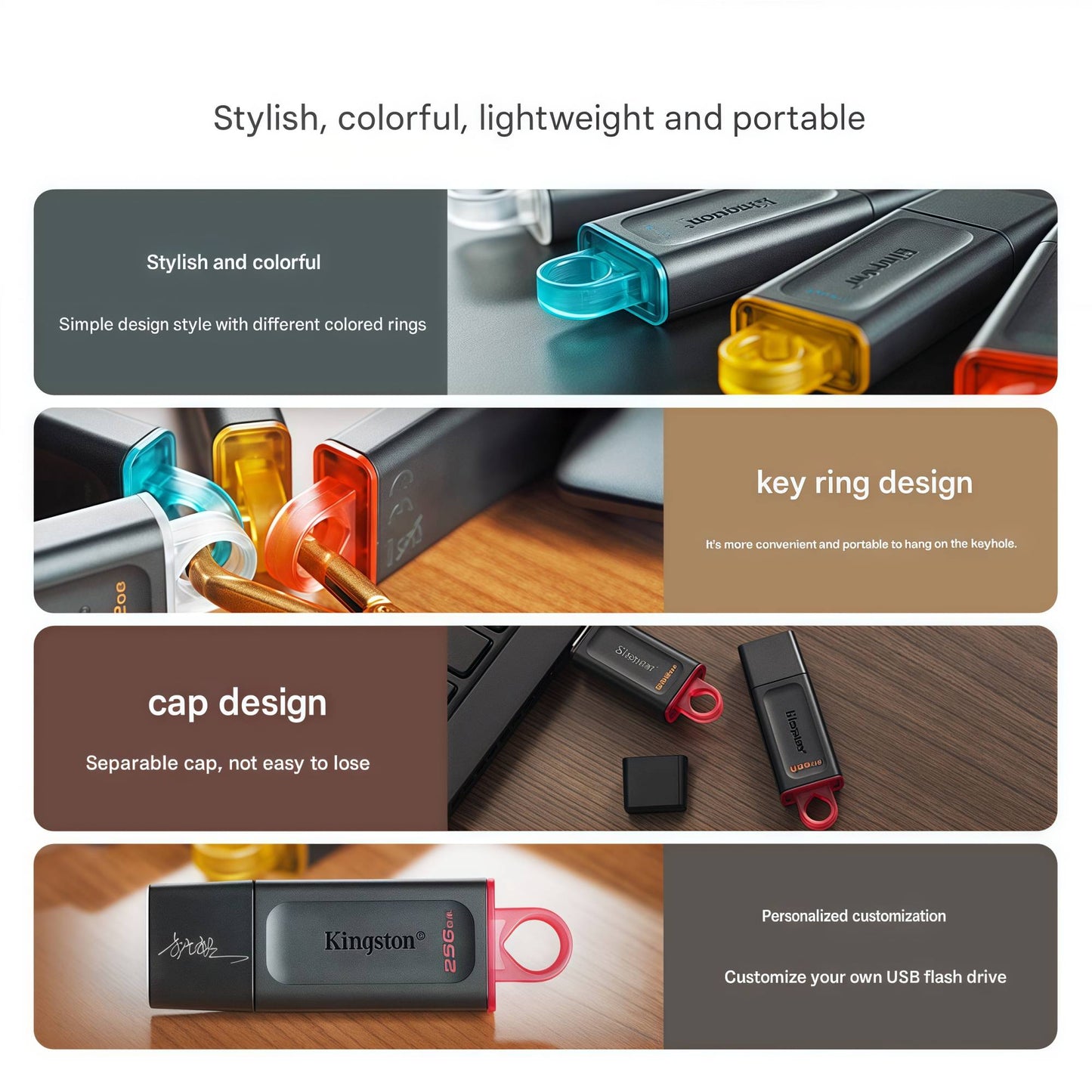 Kingston genuine USB flash drive, high-speed car dashcam, mobile phone/computer, student DIY