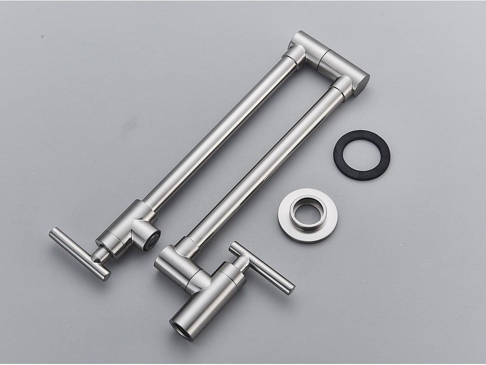 Brushed Gold Rotated Kitchen Sink Faucet Cold Water Tap Brass Basin Sink Swivel Faucets Wall Mounted Faucet