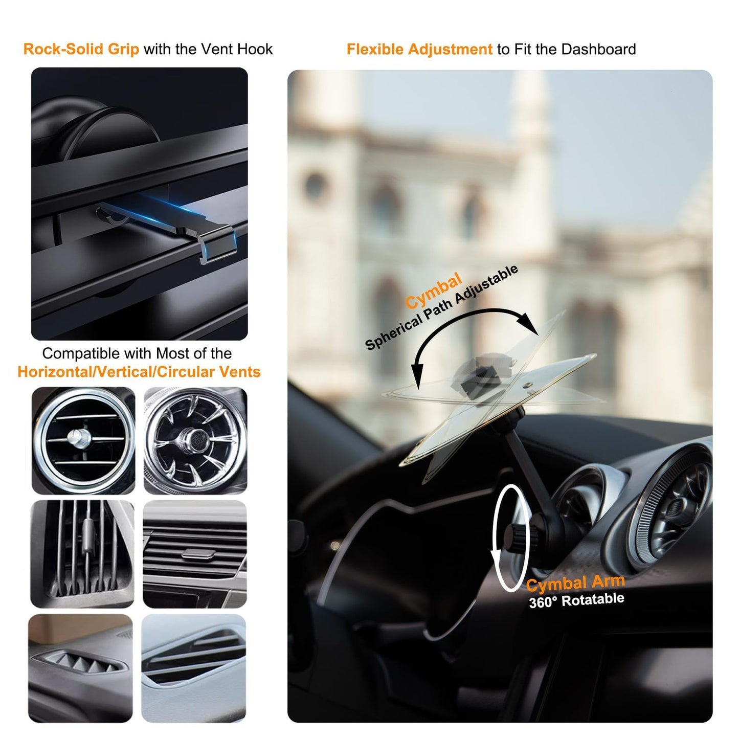 Decoração de Ventilação Universal de Mini Bateria Colidindo com Pratos para Carro Acessórios Internos Automotivos Resistentes Design à Prova de Colisão