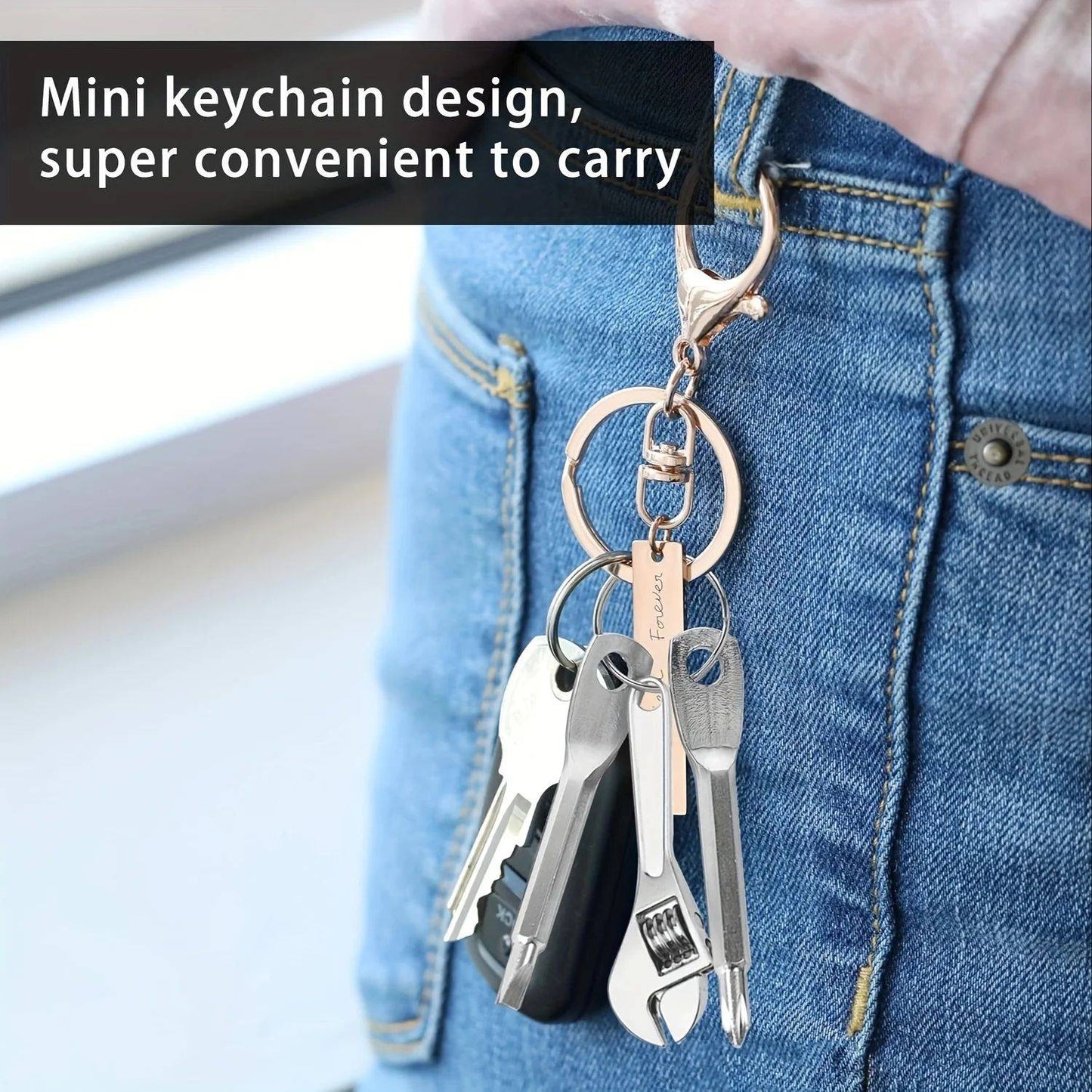 Conjunto de chaves de fenda portáteis mini de 3 peças, chaveiro multifuncional com mini chave inglesa - adequado para ferramentas de reparo de bicicletas e motocicletas