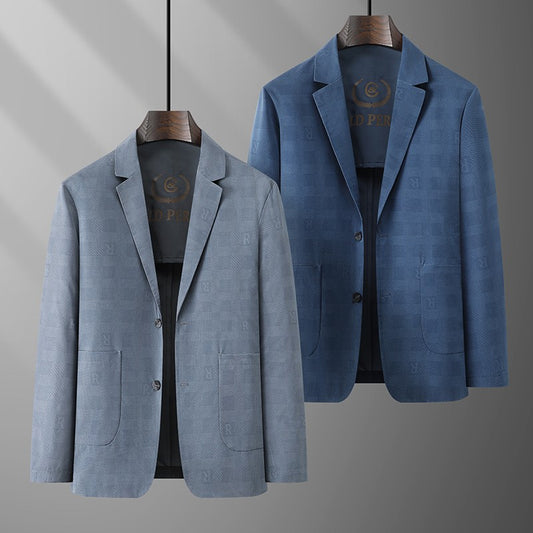 Large Size Thin Ice Silk Suit High Elastic Lightweight Breathable Casual Sun-Protective Smooth Light Luxury Jacket