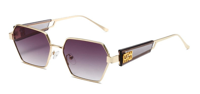 Metal Rectangle Sunglasses Women Fashion High Quality Frame Glasses Vintage Brand Designer Eyewear UV400