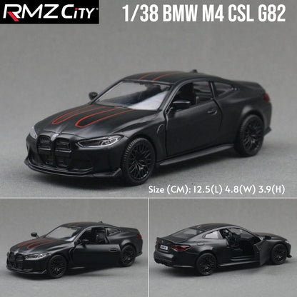 1/36 BMW M2 M3 M4 M5 Modelo de Carro de Brinquedo para Crianças RMZ City Miniatura de Metal Fundido de Corrida com Fricção para Coleção, Presente para Meninos