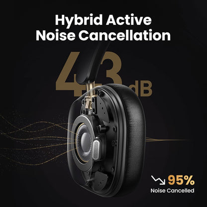 Fones de ouvido Bluetooth sem fio UGREEN Max5c ANC com cancelamento de ruído ativo de 43dB, Hi-Res LDAC, 75H de áudio espacial