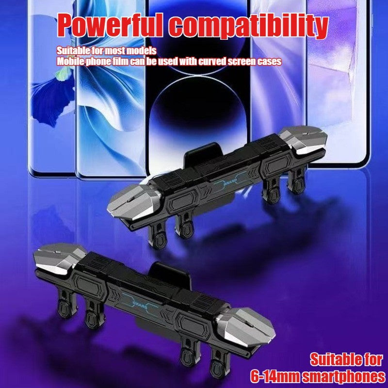 DY15 Mobile PUBG Game Trigger Aim Shooting ABS Alloy Key Button Six Finger Stretchable Sensitive Game Controller for IOS Android