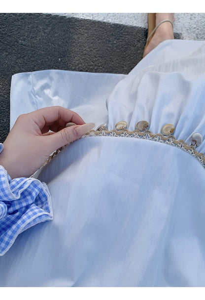 Casual High Waist Chic Pleated Skirts Korean Fashion bohemian dress Basics A-line Plus Size Clothing