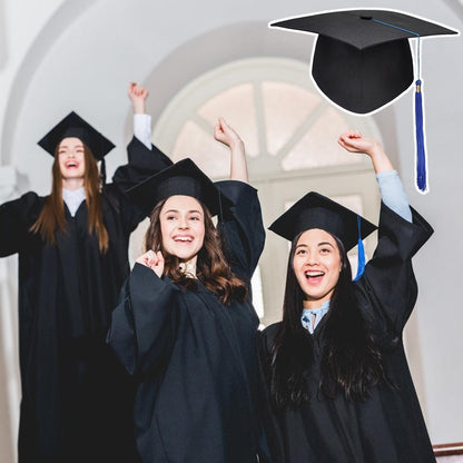 Black Adult Bachelor Caps Graduation Hat for Student 2023 Congratulation Graduation Party Decorations