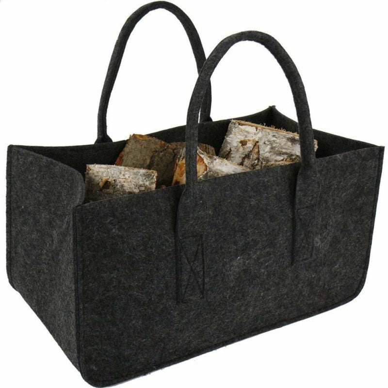 Felt Storage Bag for Fireplace Wood Organizer, Shopping Basket, Magazine Rack, Firewood Pocket, Home Storage Bags Holder
