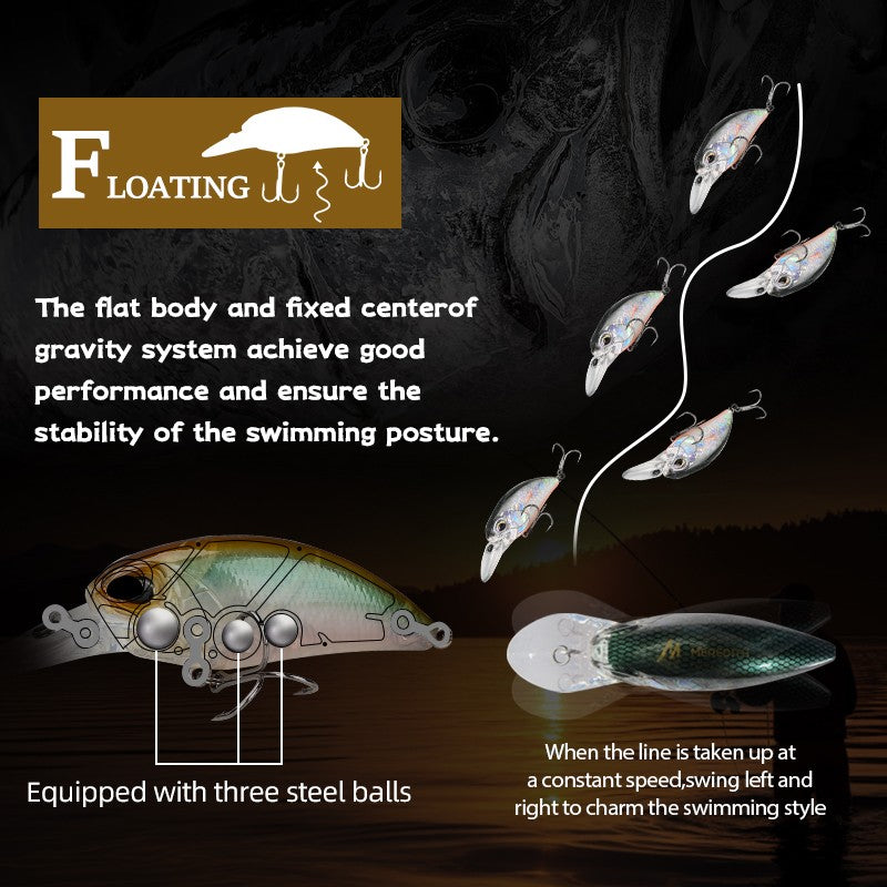 MEREDITH 6.5cm 14g JERK CRANK Wobblers Crank Fishing Lure Artificial Minnow Jerkbait Floating Hrad Lure For Trout Fishing Bait