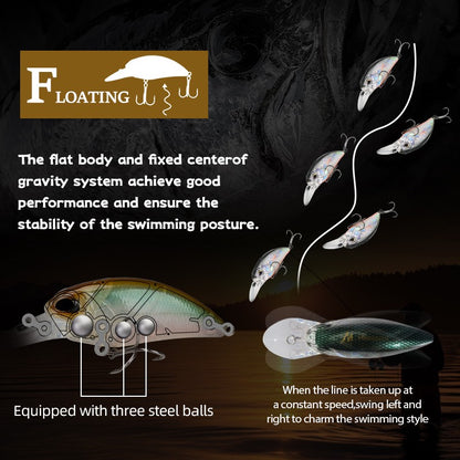 MEREDITH 6.5cm 14g JERK CRANK Wobblers Crank Fishing Lure Artificial Minnow Jerkbait Floating Hrad Lure For Trout Fishing Bait