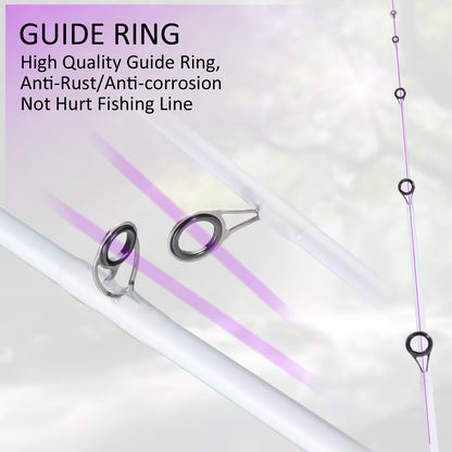 Vara de Pesca Sougayilang Casting/Spinning 2 Seções 1.8m Ultralight Carbono Cabo EVA para Várias Águas