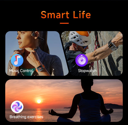 Novo Smartwatch Global 2.01 Polegadas Bateria Grande de 1100mAh Luz LED Bússola Masculino Relógio Esportivo Outdoor Assistente de Voz Chamada Sem Fio