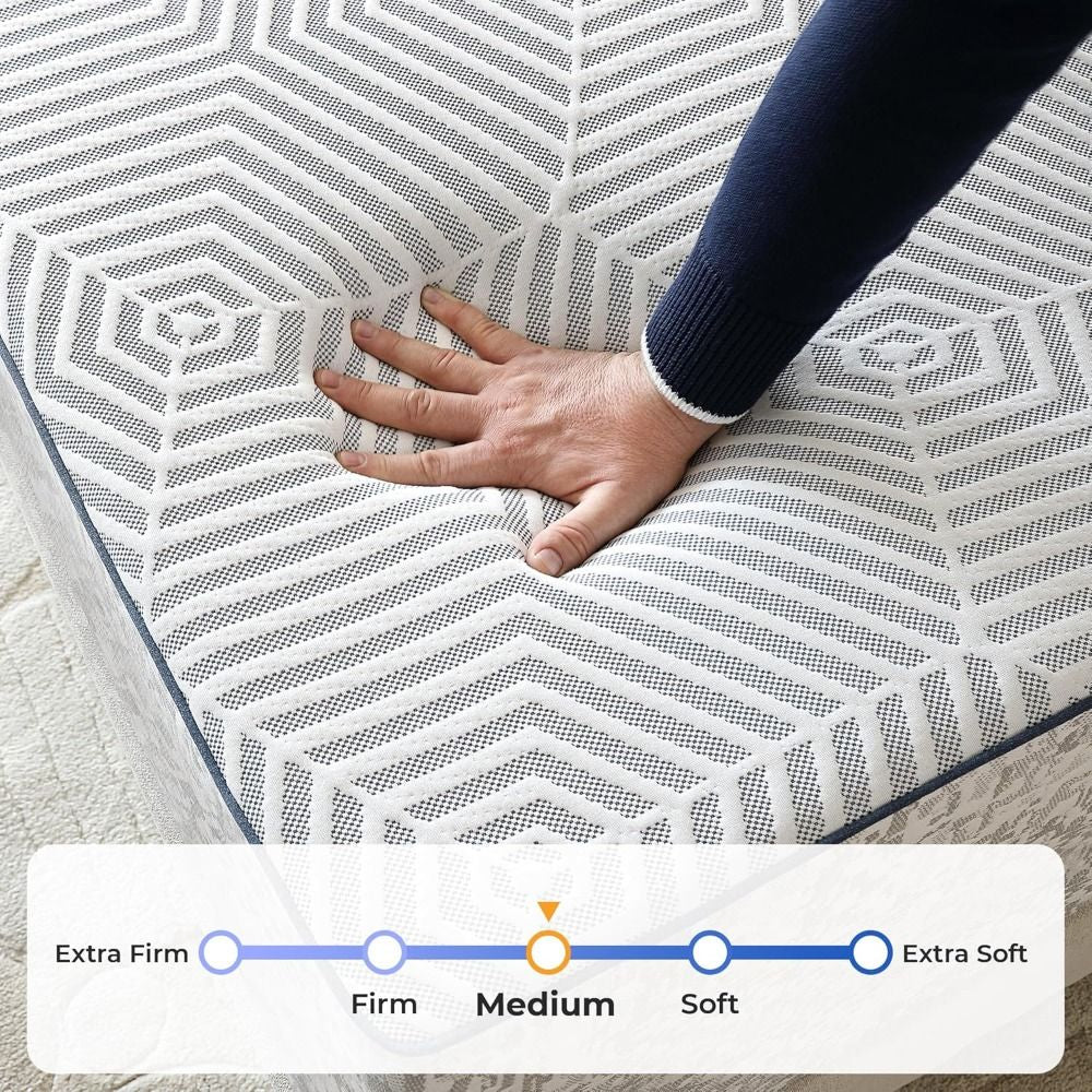 Queen Mattress,12 Inch Gel Memory Foam Mattress Queen Size, for Pressure Relief & Spine Support, Diamond Pattern Design,