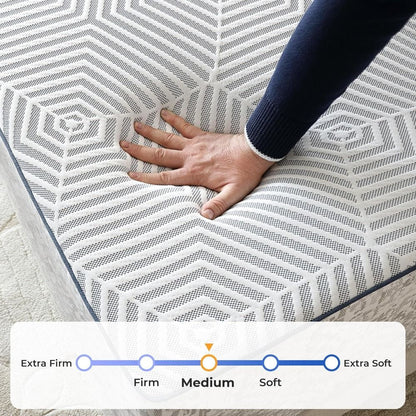 Queen Mattress,12 Inch Gel Memory Foam Mattress Queen Size, for Pressure Relief & Spine Support, Diamond Pattern Design,