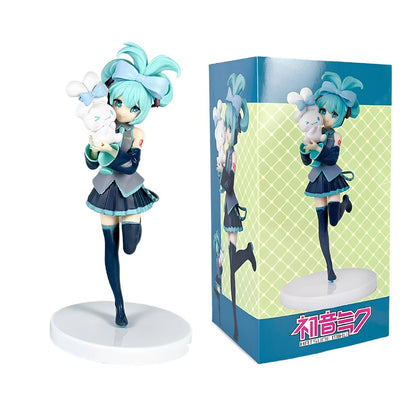 Animação Anime Linda Garota Hatsune Miku Artesanal Diabo Hatsune Miku Orelha de Gato Hatsune Miku Fofa Artesanal Modelo de PVC Decorações
