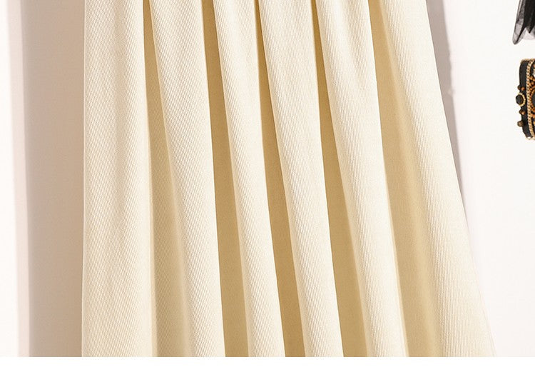 2025 Plus Size Pleated Skirts Solid Versatile Medium Length Skirt A-Line Maxi Gown Cover Autumn Winter New Half-length Skirt