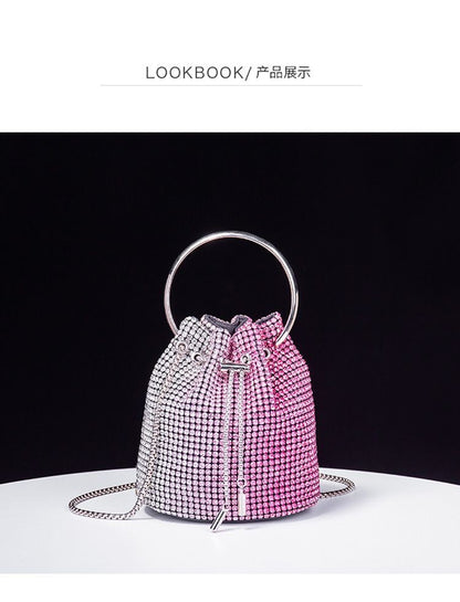 Women's bag 2024 a w bucket bags Women's inlaid diamond bag Fashion dinner women luxury single shoulder designer handbags