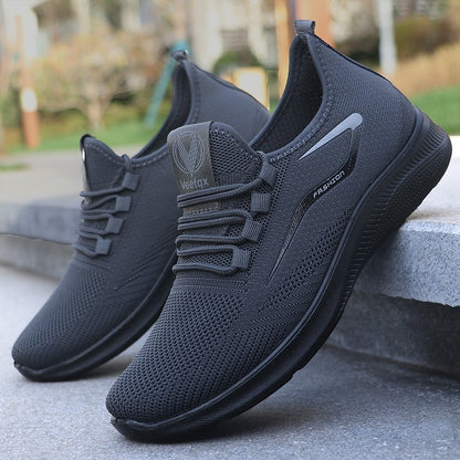 Sapatos Casuais Masculinos Sólidos com Cadarço, Sapatos Esportivos Leves para Homens, Sapatos Casuais Sólidos da Moda Adequados para Entusiastas de Caminhada de Lazer - Ideais para Leveza, Respirabilidade e Antiderrapantes, Adequados para Laze