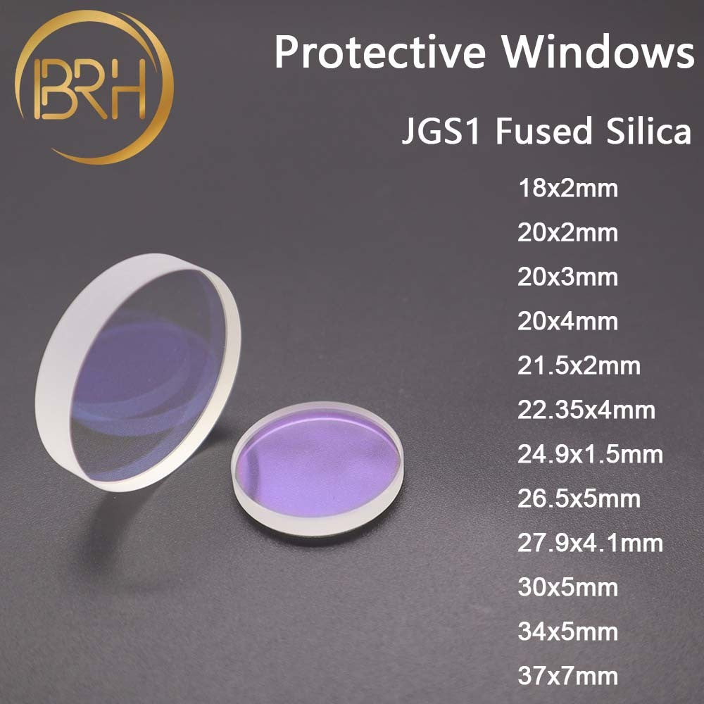 Lente de Proteção a Laser BRH de Vidro/Janelas Protetoras Dia18/20/22.35/24.9/25.4/26.5/27.9 /28 Para Máquina de Corte a Laser de Fibra