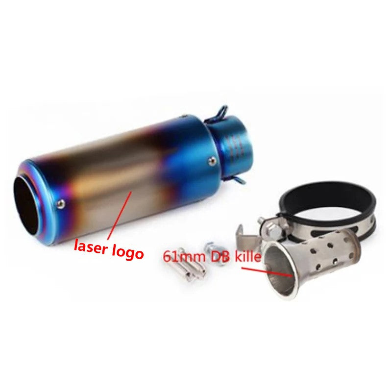 motorcycle exhaust inox muffler carbon fiber exhaust Universal 51/60mm with DB Killer for z900 R3 R25 MT07 MT09 R1 Z400 Z650