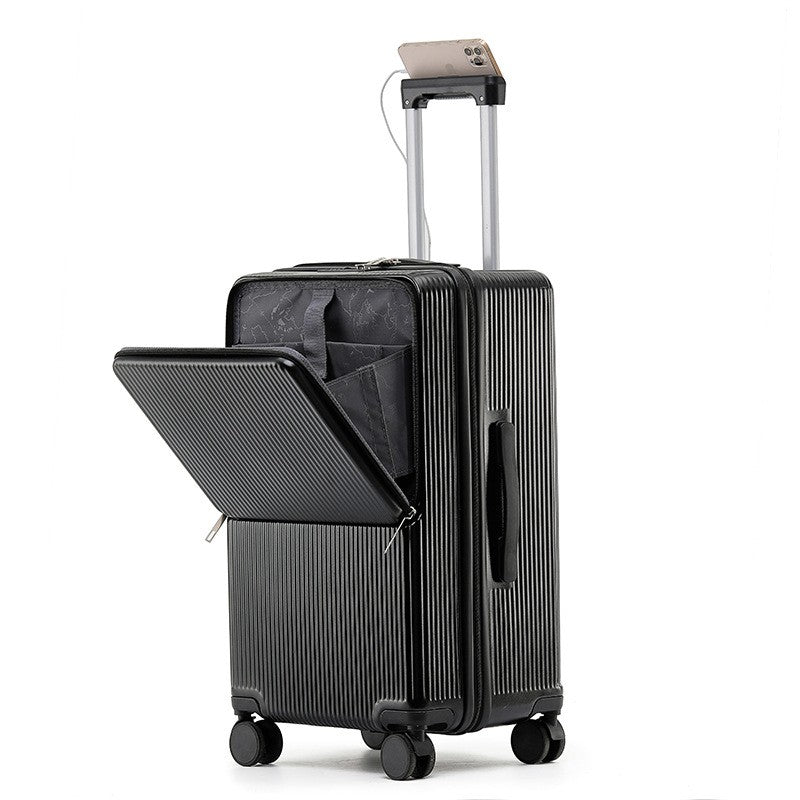 sushimu Suitcase Wide Handle Travel Suitcase Men 20 24 26 Carry-On Luggage Women PC Aluminum Frame Trolley Case