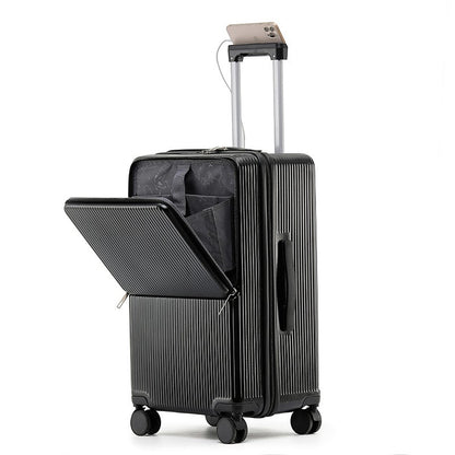 sushimu Suitcase Wide Handle Travel Suitcase Men 20 24 26 Carry-On Luggage Women PC Aluminum Frame Trolley Case