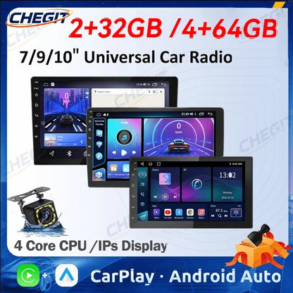 7/9/10'' 2 Din Android 13 auto Car Radio 64G Multimedia Video Universal Stereo Carplay gps For Volkswagen Nissan Hyundai Kia toy