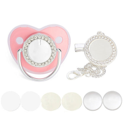 New Blank Baby Pacifier Clip Holder Set Personalized Newborn Dummy BPA Free Luxury Silicone Infant Teether Baby Soother