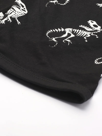 Toddler Boys Pajamas Glow-in-the-dark Short-sleeved Homewear With Dinosaur Pattern Kids Boy Two-piece Pajamas Set