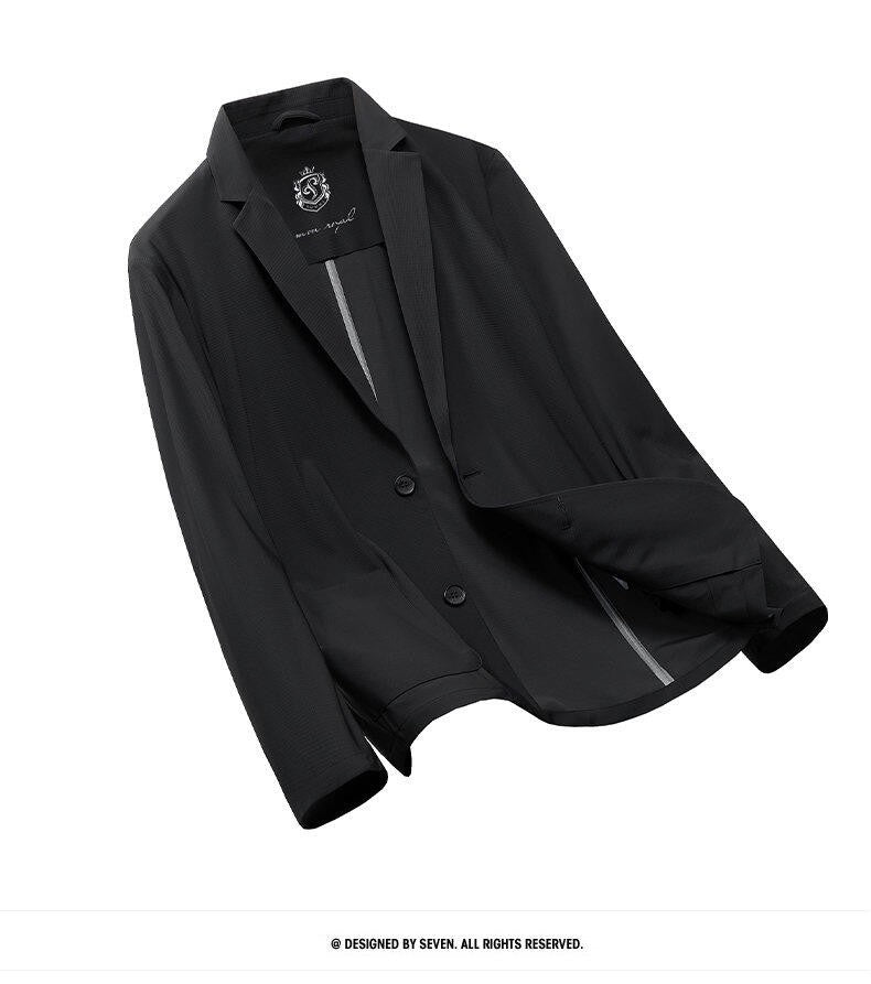 2025 Summer Thin Ice Silk Sunscreen Suit Jackets Classic Elasticity Traceless Sun Protection Blazers Social Office Formal Coats