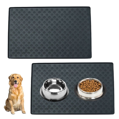 Tapete de alimentação de silicone para animais de estimação 60*40cm, tapete de comida para gatos e cães com proteção contra derramamento, tapete de refeição para gatos e cães com tigela de água,