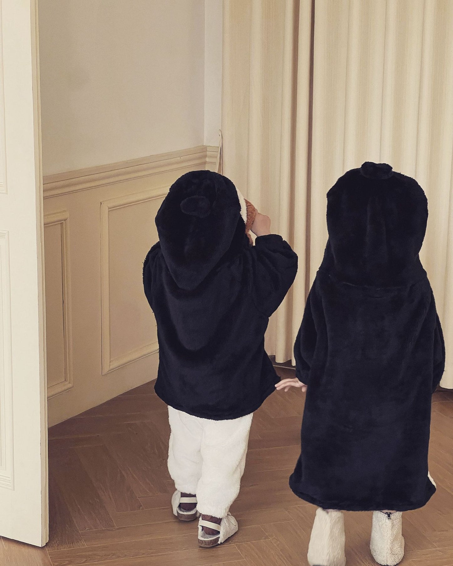 2025 Winter Infants Toddlers Pajamas Set Penguin Style Children's Warm Thicken Flannel Sleepwear Soft Loose 2 Pcs Suit Plush Pjs