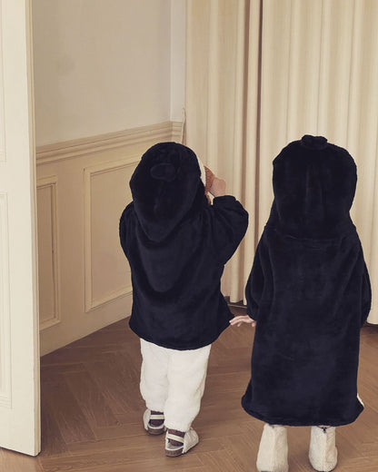 2025 Winter Infants Toddlers Pajamas Set Penguin Style Children's Warm Thicken Flannel Sleepwear Soft Loose 2 Pcs Suit Plush Pjs