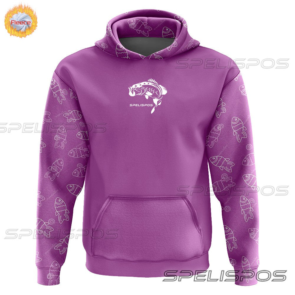 SPELISPOS Roupa de Pesca Masculina Inverno Quente Jaqueta Suéter Casual Esportes ao Ar Livre Manga Longa Roupas com Capuz para Pesca