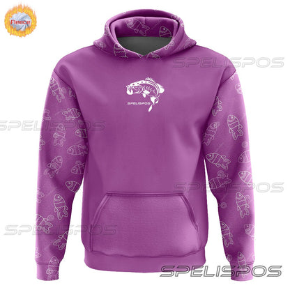 SPELISPOS Roupa de Pesca Masculina Inverno Quente Jaqueta Suéter Casual Esportes ao Ar Livre Manga Longa Roupas com Capuz para Pesca