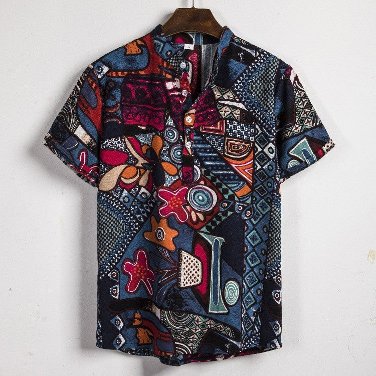 2024 new Hawaiian Cotton High Quality Shirts Men's Oversize Shirt Man Tiki Fashion Clothing Blouses Luxury Social T-shirts
