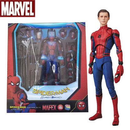 Boneco de Ação Mafex 103 Homem-Aranha Brinquedos Homem-Aranha: De Volta ao Lar Edição de Luxo Modelo Multi-acessórios Estátua Boneca Presente Colecionável