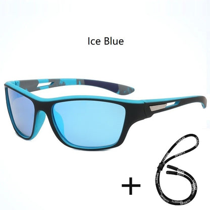Fashion Polarized Sports Sunglasses With Chain Men Women Brand Designer Retro Sun Glasses Cycling Climbing Fishing UV400 Eyewear