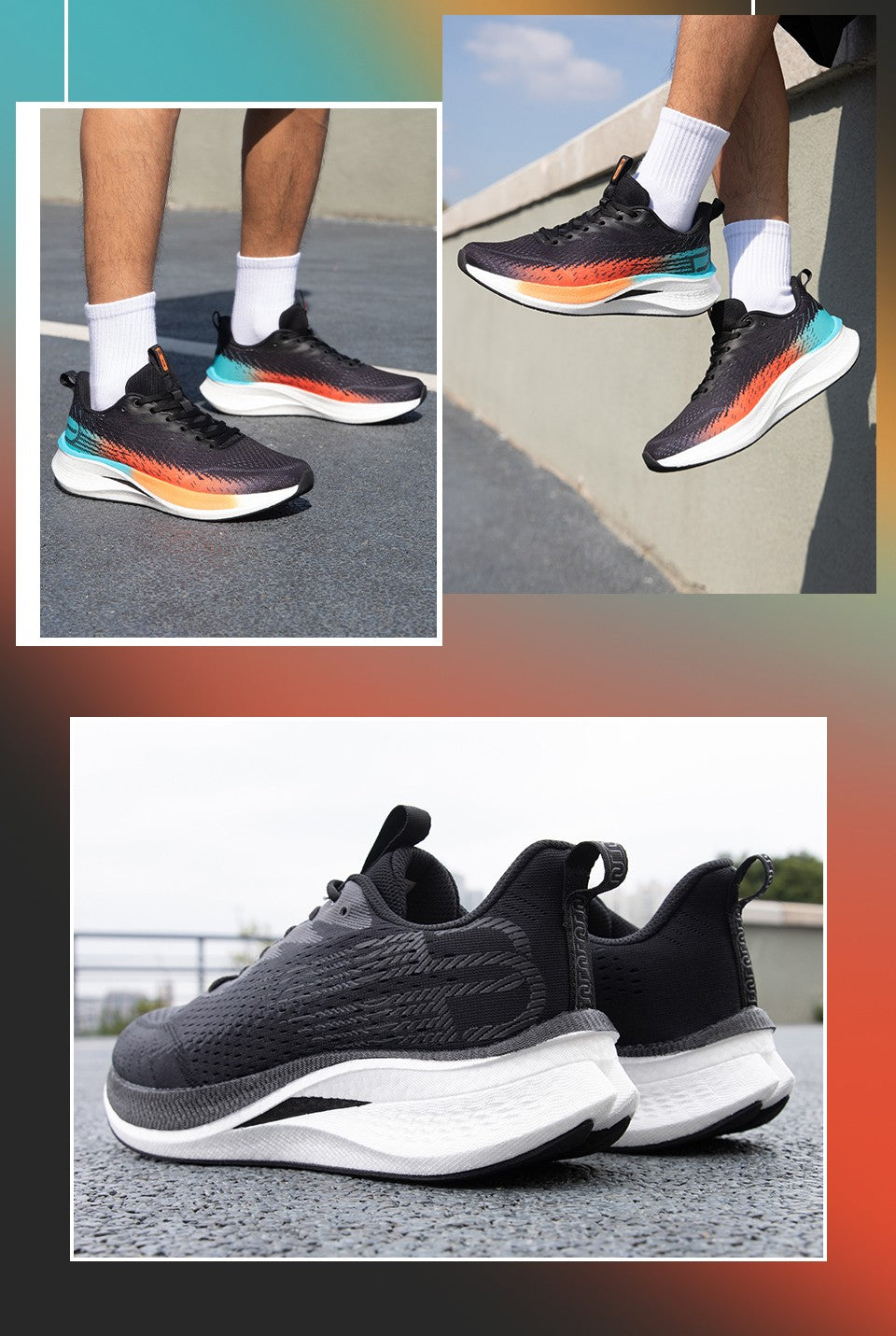 Baasploa Men Jogging Sports Shoes Carbon Plate Professional Cushioning Sneakers Male Outdoor Breathable Non Slip Running Shoes