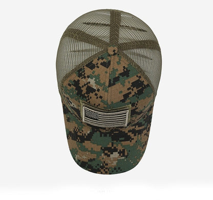 American Flag Camouflage Sticker Embroidered Baseball Cap Net Hat Men Outdoor Velcro Cap