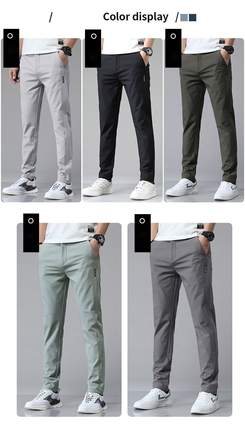 5 Colors Spring Summer Ultra-thin Men's Stretch Slim Straight Casual Pants High Quality Fashion Breathable Golf Sports Trousers