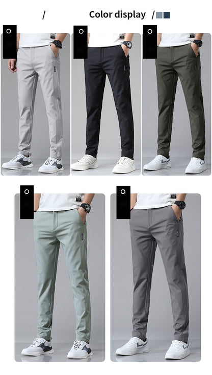 5 Colors Spring Summer Ultra-thin Men's Stretch Slim Straight Casual Pants High Quality Fashion Breathable Golf Sports Trousers
