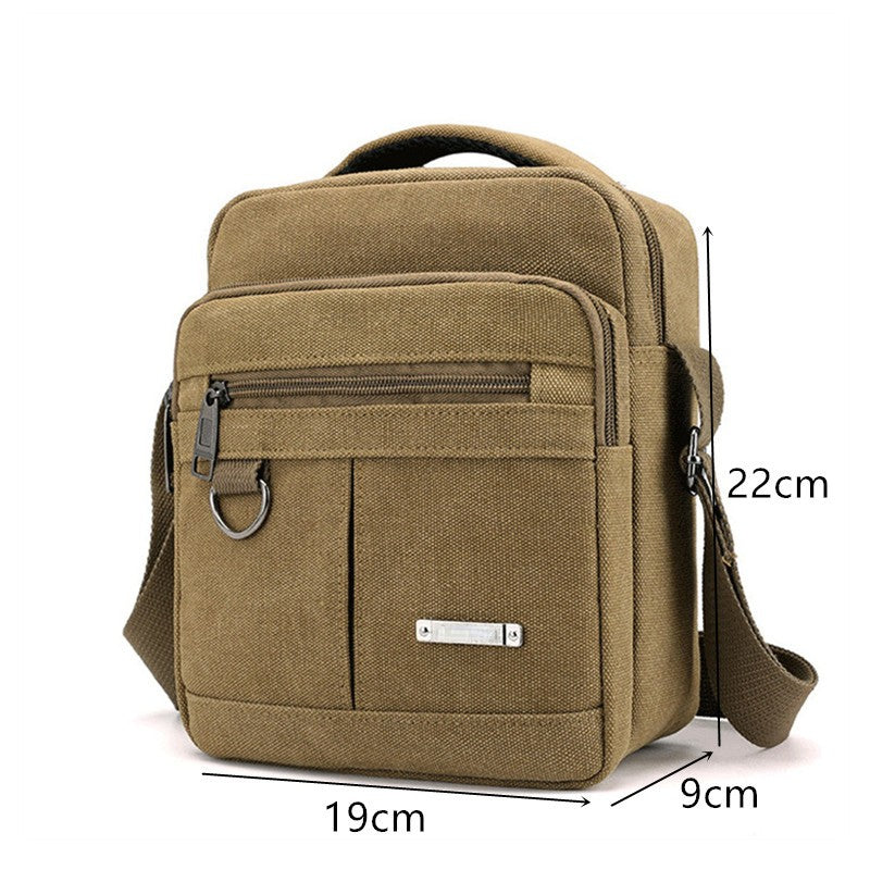 Canvas Shoulder Bag Men's New Korean Style Canvas Messenger Bag Outdoor Leisure Travel Portable Shoulder Bag Purse Handbag