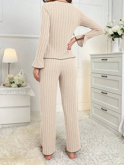 Sleepwear Women Pajama Set Woman Women's Home Clothes Trousers Sets Women's Pajamas Summer Pijama Wear Long Sleeve Sleep Lounge