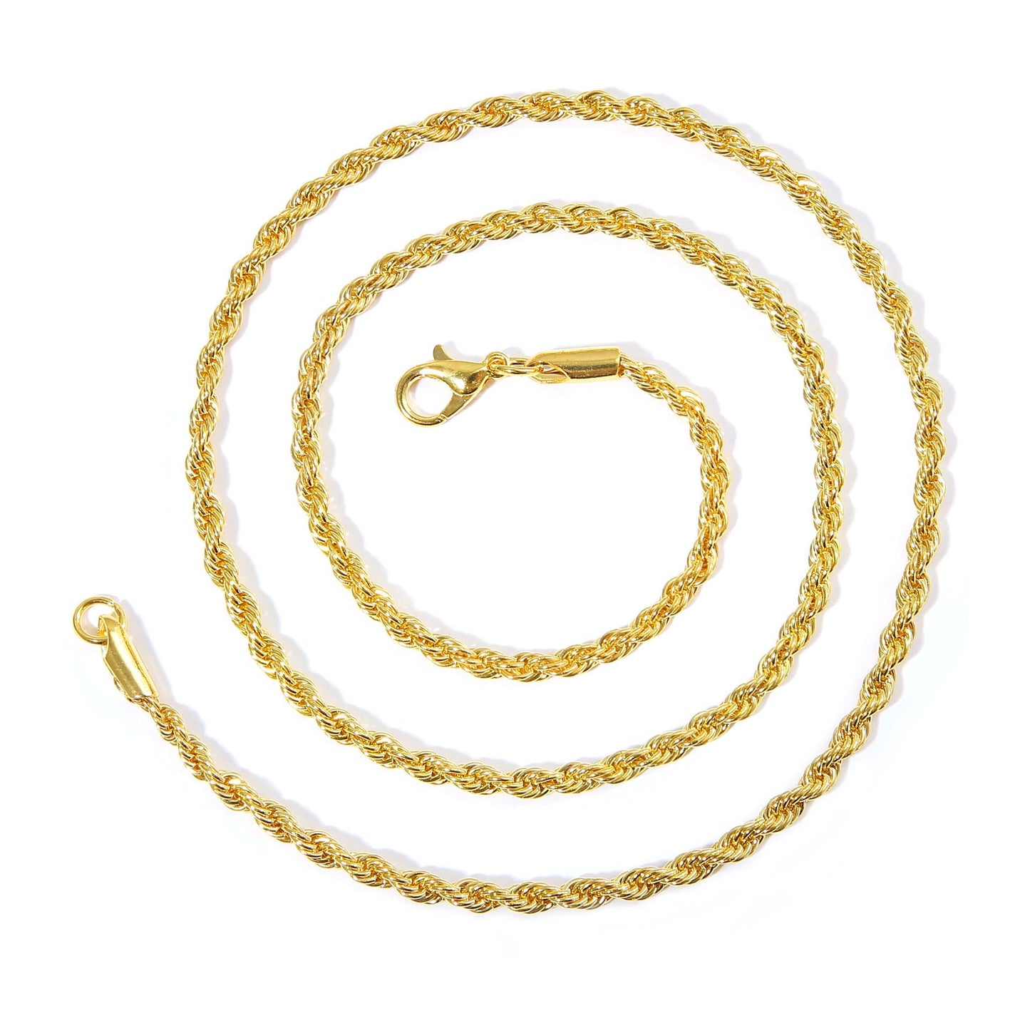 Colar 3mm Clássico de Aço Inoxidável Torcido Corrente Longa Pingente para Homens Mulheres Estilo Punk Hip Hop Rock Personalidade Gargantilhas Joias