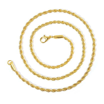 Colar 3mm Clássico de Aço Inoxidável Torcido Corrente Longa Pingente para Homens Mulheres Estilo Punk Hip Hop Rock Personalidade Gargantilhas Joias