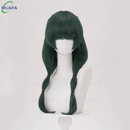 Peruca Cosplay Maomao de Alta Qualidade The Apothecary Diaries Verde Escuro Resistente ao Calor Cabelo Sintético Festa Anime Perucas Mao Mao + Touca de Peruca