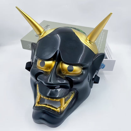 Japanese Hannya Demon Mask, Full Face Oni Mask for Halloween Cosplay and Themed Party Costume Accessory