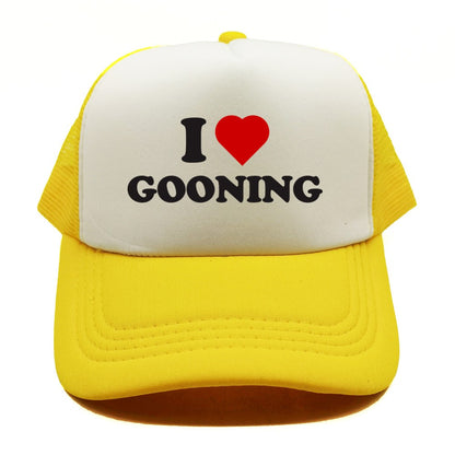 Funny I Love Gooning Baseball Caps Cool Summer Men Mesh Net Hat Humor Trucker Cap Unisex Outdoor Mesh Net Caps MZ-080
